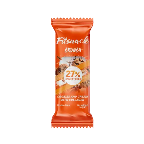 fitsnack بروتين كرانش 27% بروتين كولاجين - كوكيز كريم