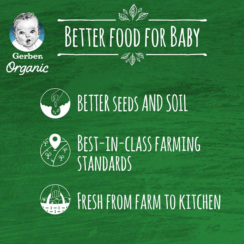 Gerber Organic Baby Food 6 Months 90g - Mango (Pack of 4)