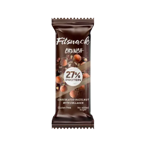 fitsnack بروتين كرانش 27% بروتين كولاجين - شوكلاتة بندق