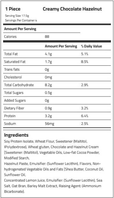 Body Builder Reofit Cookies, Creamy Chocolate Hazelnut, 1 Piece, 3.2g of protein