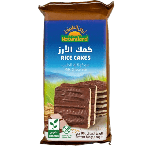 كعك الأرز - شوكولاتة الحليب 90جم أرض الطبيعة