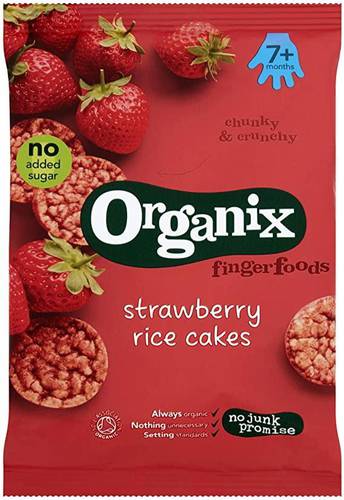 أورجانيكس كعك الأرز عضوي للأطفال 50جم - فراولة - 7أشهر