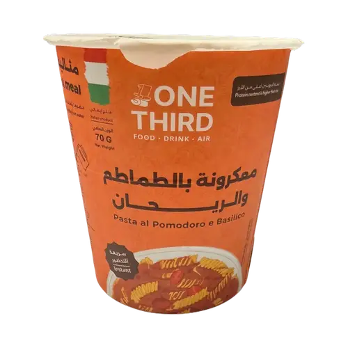 مكرونة بروتين سريعة التحضير 70 جم ون ثيرد - طماطم وريحان