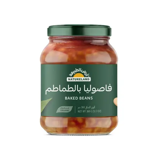 فاصوليا بالطماطم عضوي 360 جم أرض الطبيعة