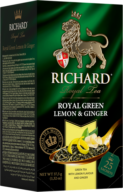 أكياس شاي  اخضر ريتشارلد رويال  25 كيس - ليمون و زنجبيل