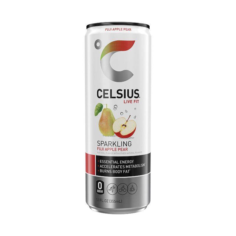 Celsius Sparkling Fuji Apple Pear Energy Drink - 355ml Can