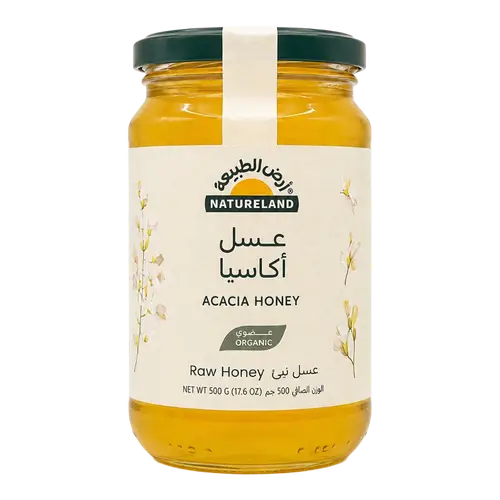 عسل اكاسيا عضوي 500 جم ارض الطبيعة