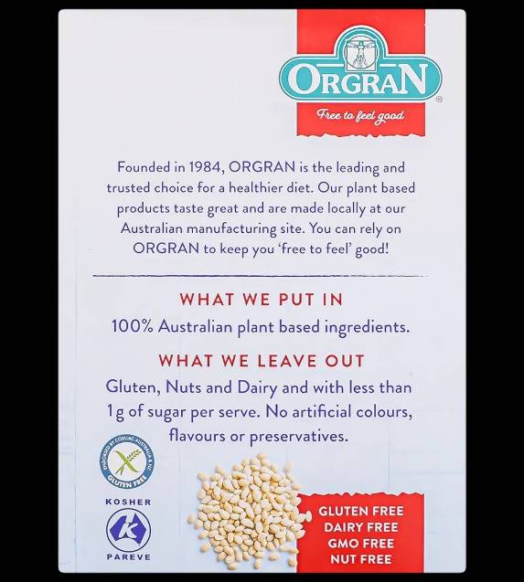 Orgran Rice Puffs Plant Based Gluten Free Cereal 300g