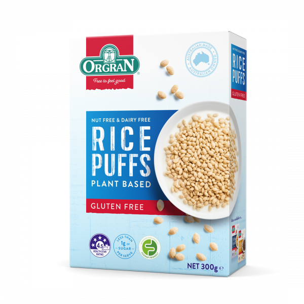 Orgran Rice Puffs Plant Based Gluten Free Cereal 300g