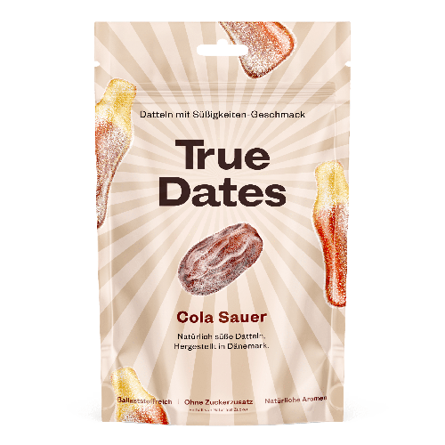 True Dates تمر بنكهة الكولا الحامضة بدون سكر مضاف - 100 جم