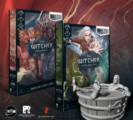 Unmatched: Witcher: Bundle (With Foil Cards and Geralt in the Bathtub Miniture)