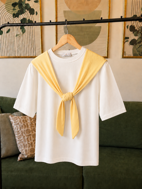 Yellow Scarf Layer Top