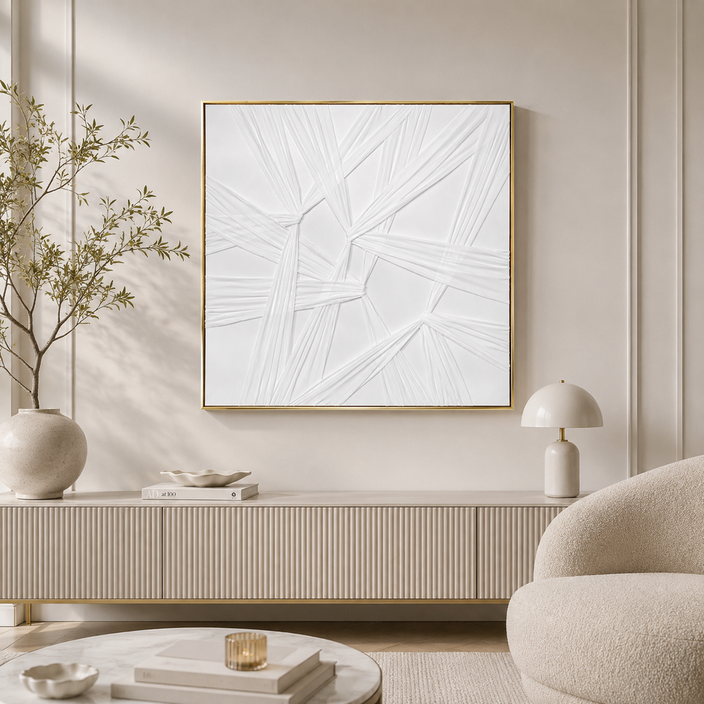 Wall art with a gold frame, 80*80 cm, SHW-418