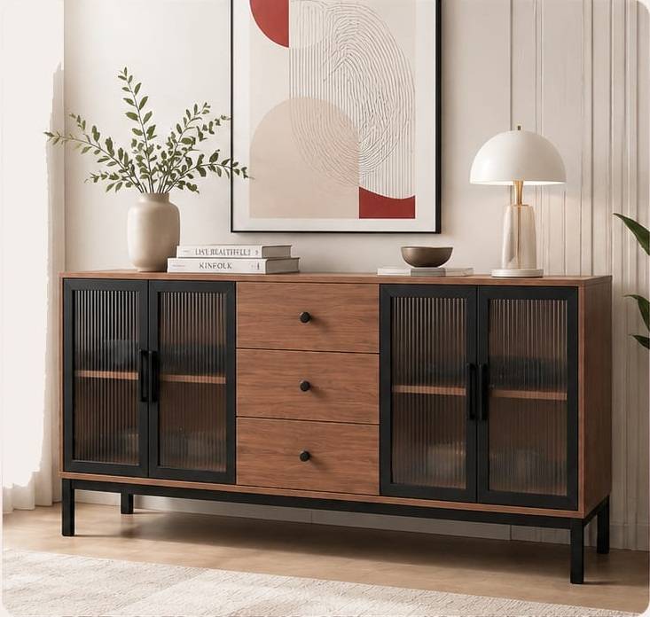 دولاب بوفيه 140 سم Y-001 BROWN
