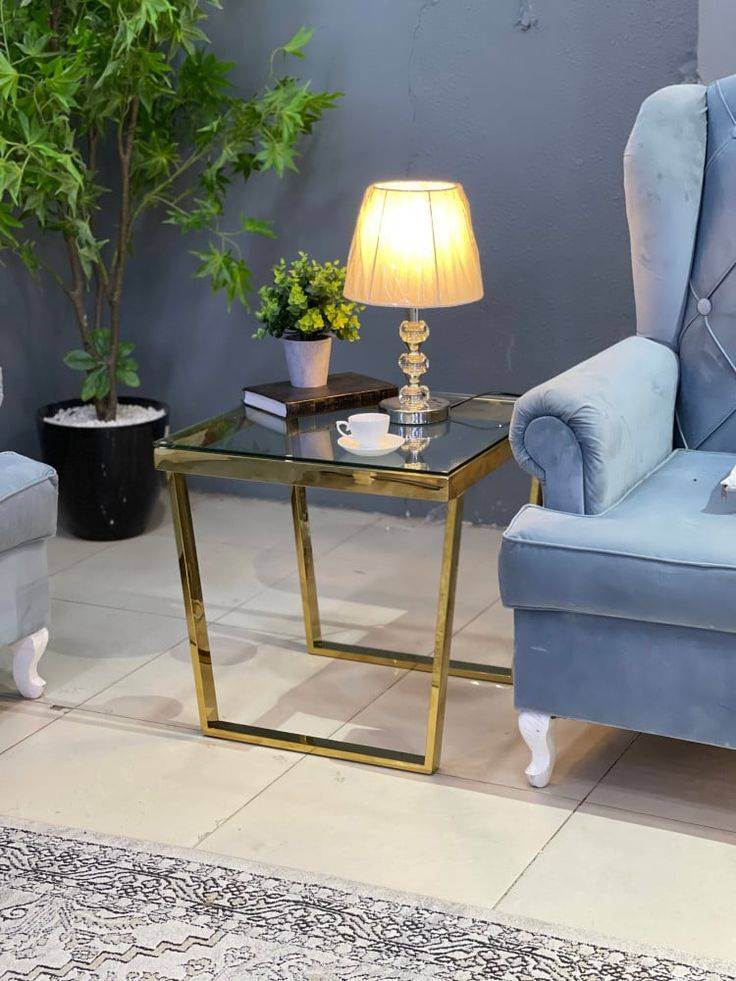 طاولة خدمة زاوية ذهبي