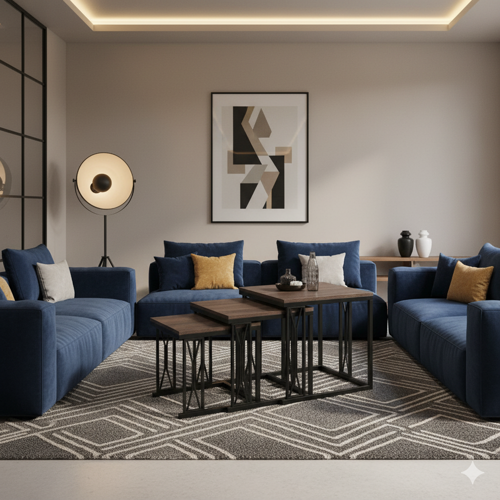 طقم طاولات عصري بثلاث قطع – تصميم أنيق وعملي