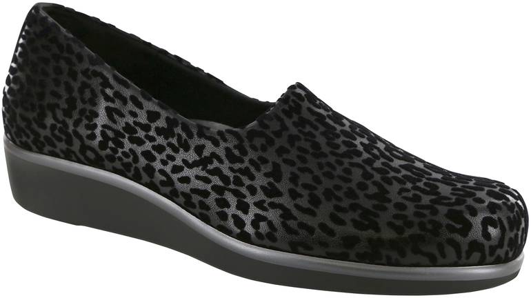 Bliss Slip On Wedge - Black Leopard