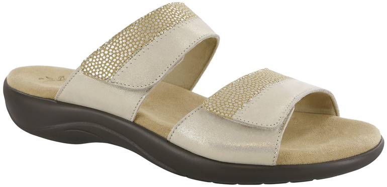 Nudu Slide Leather Sandal - Golden