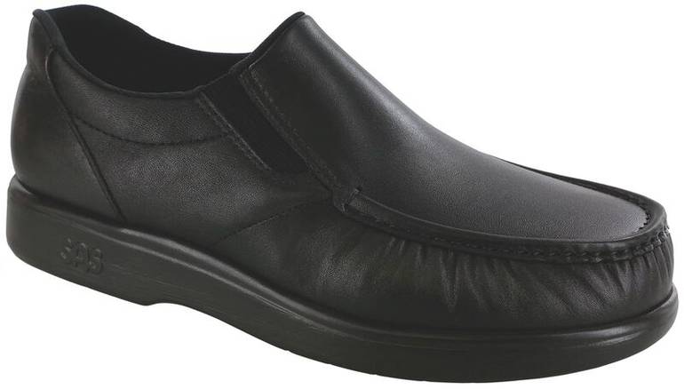 Side Gore Slip On Loafer - Black Smooth