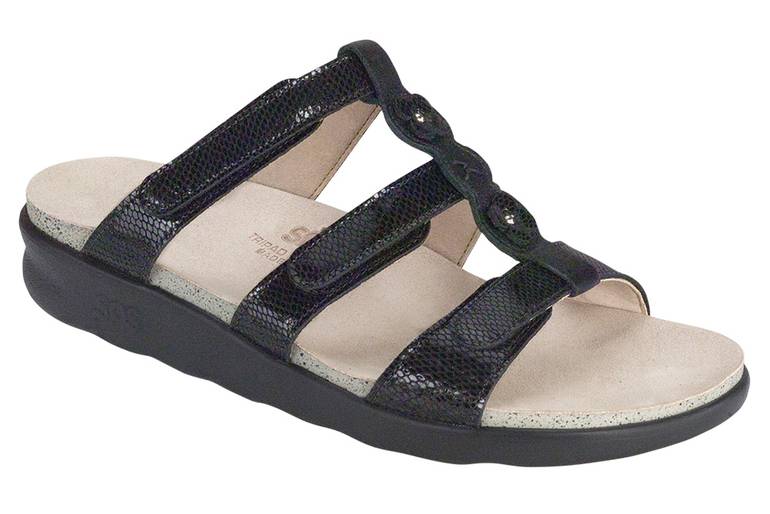 Naples Slide Sandal - Black Snake