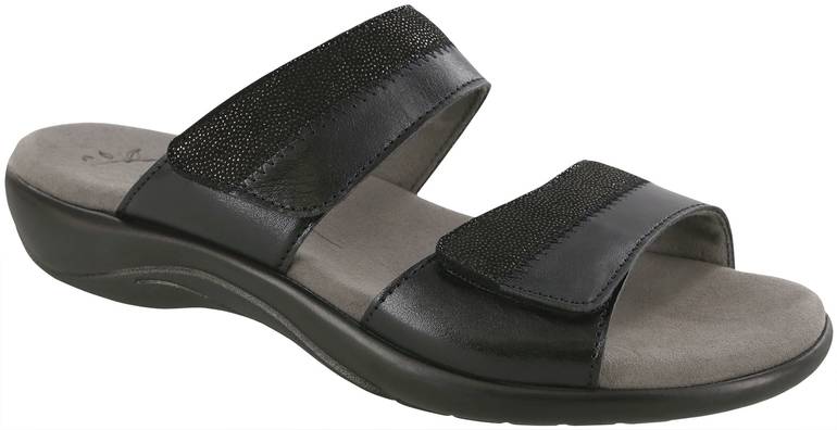 Nudu Slide Leather Sandal - Midnight