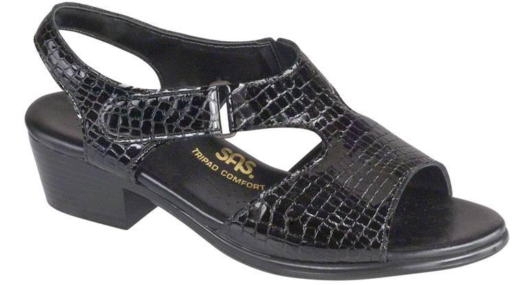 Suntimer Heel Strap Sandal - Black Croc