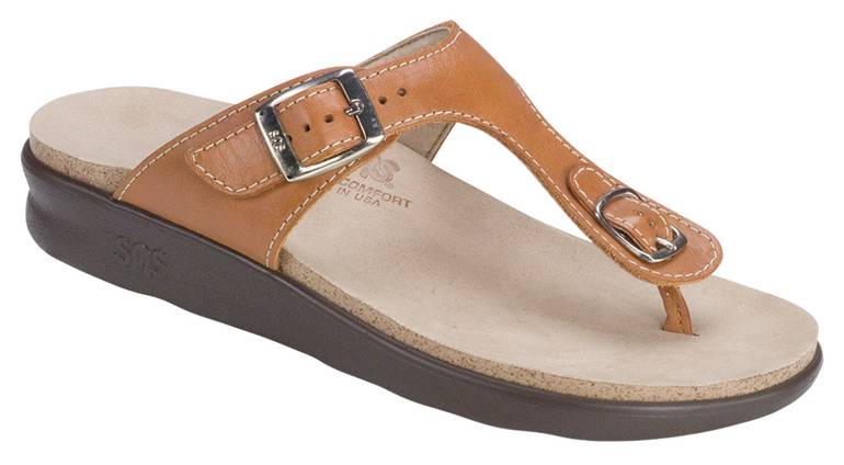 Sanibel T-Strap Slide Sandal - Caramel