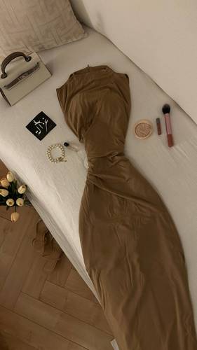 فستان جواهر - XS - بيج
