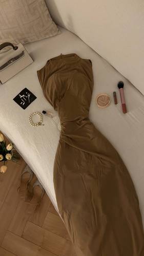 فستان جواهر - XS - بيج