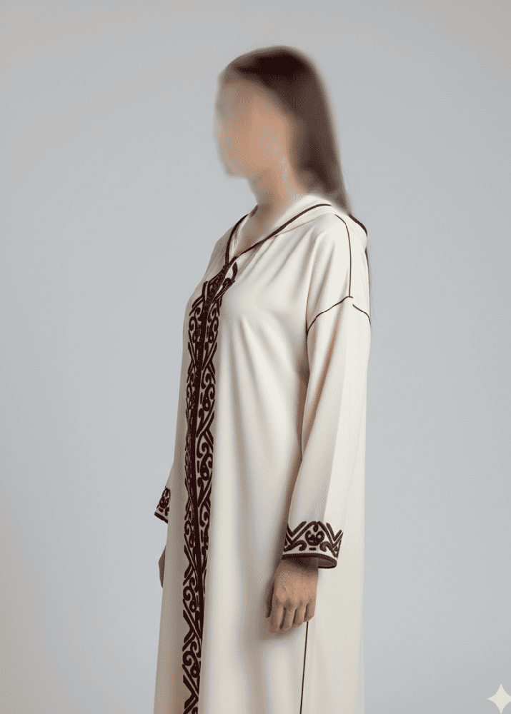 جلابية مغربي باللون السكري