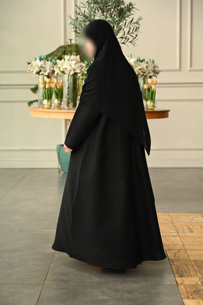عباية كتان اسود ( دهيمة )