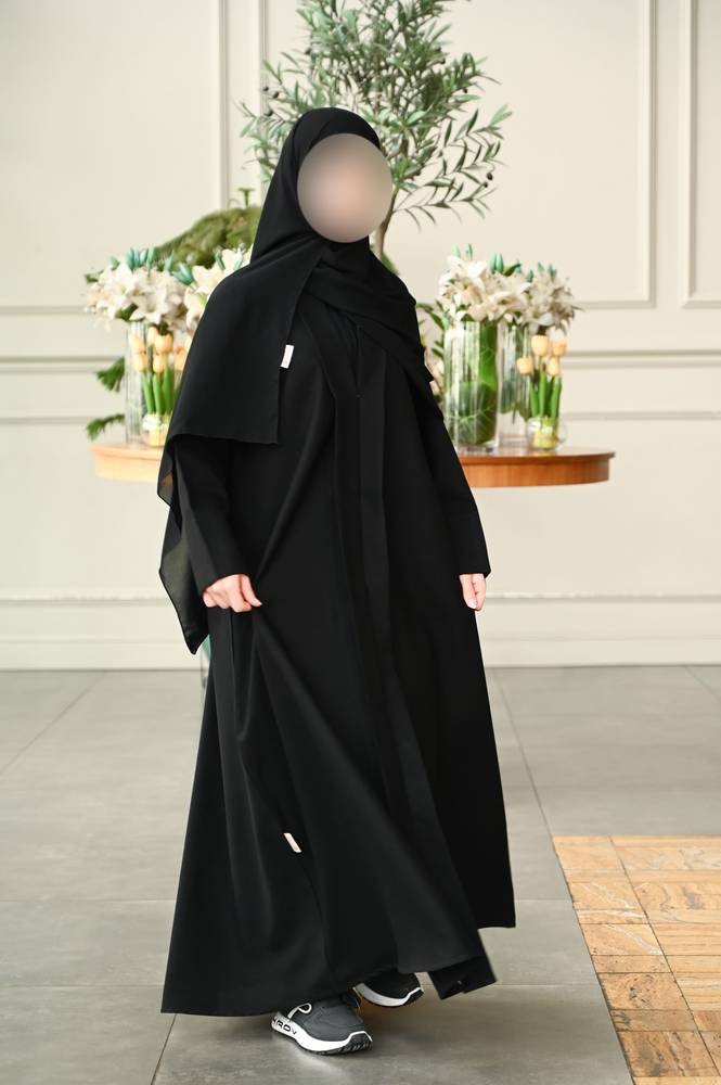 عباية كتان اسود ( دهيمة )