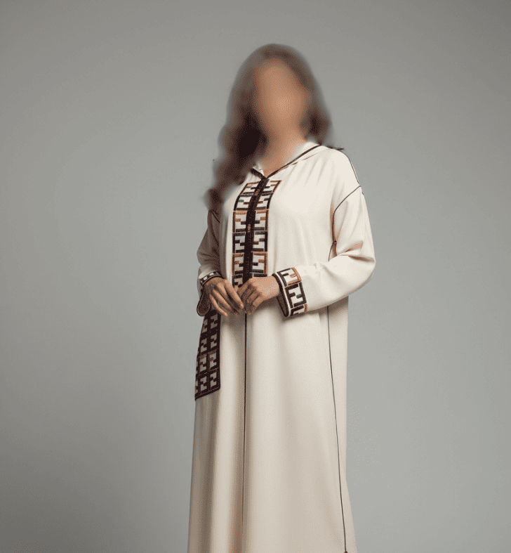 جلابية مغربي باللون السكري