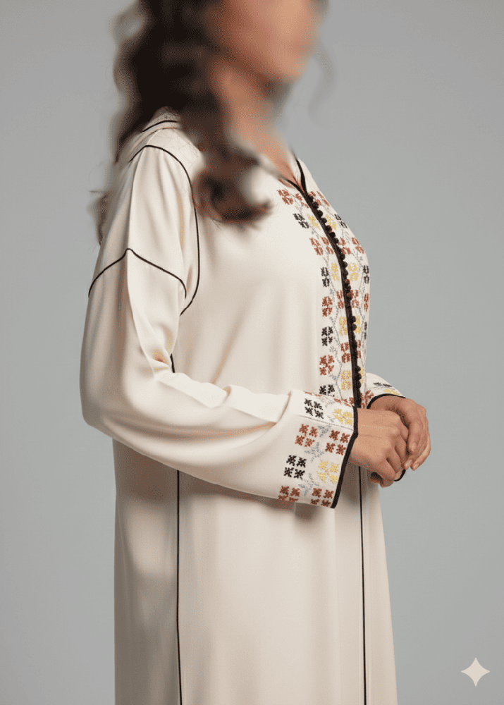 جلابية مغربي باللون السكري