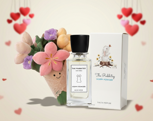 بوكس عطر مع باقة ورد