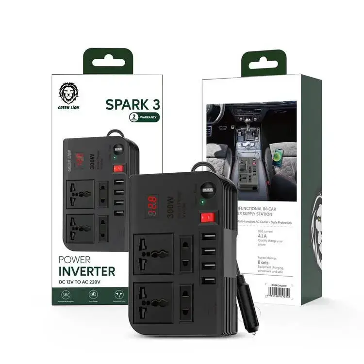 Green Lion Spark 3 Power Inverter 300W – Black