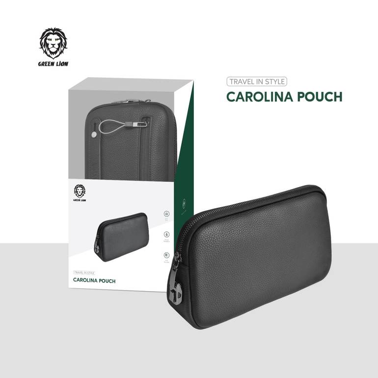 Green Lion Carolina PU Leather Pouch - Black