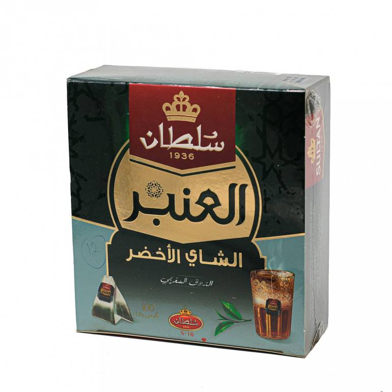شاي سلطان العنبر اخضر مغربي 100 كيس