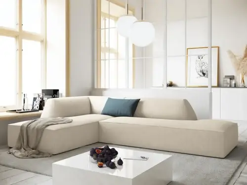كنب زاوية حرف L رويال هوم 280×200×70 سم - بيج