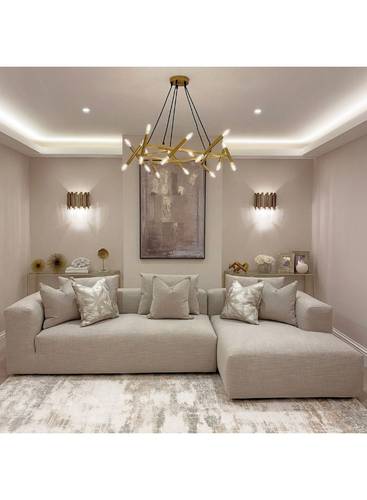 كنب زاوية حرف L رويال هوم 70×250×180×70 سم - بيج
