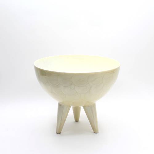 Large White Metal Bowl with Classy