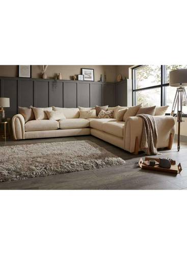 كنب زاوية حرف L رويال هوم 300×85×85 سم - بيج