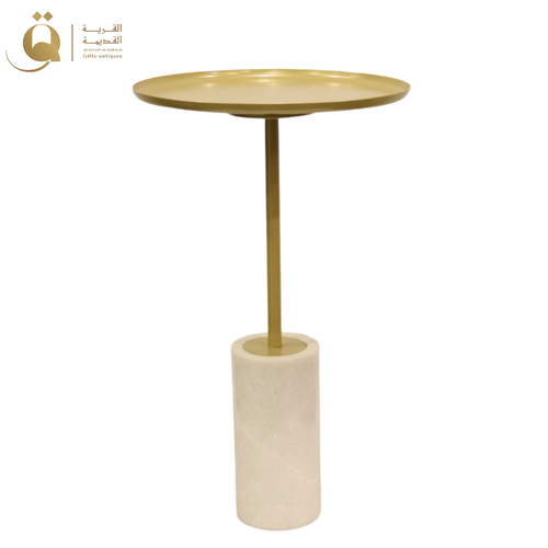 Side table marble Florence - White & gold