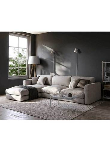 كنب زاوية حرف L رويال هوم 250×150×85 سم - بيج