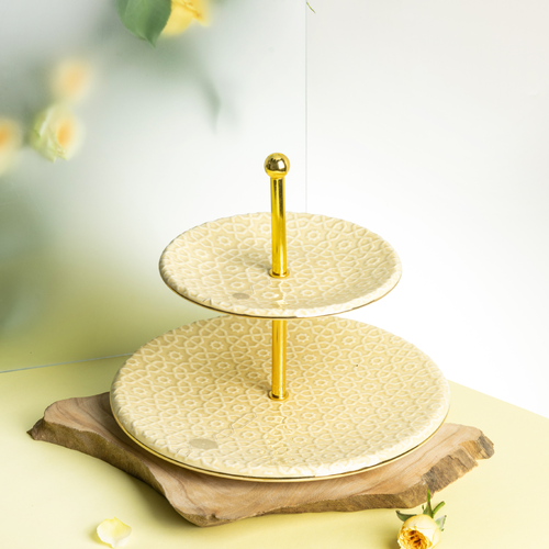  Serving Stand Rosette - Off White