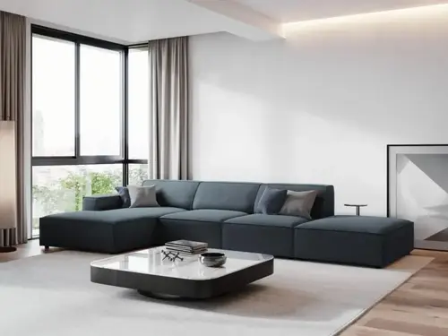 كنب زاوية حرف L رويال هوم 200×340×80 سم - رمادي داكن