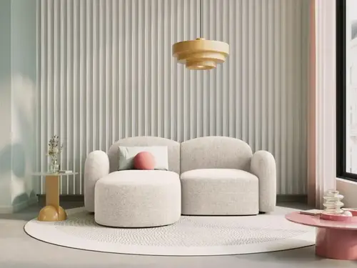 كنب زاوية رويال هوم 200×180×85 سم - بيج