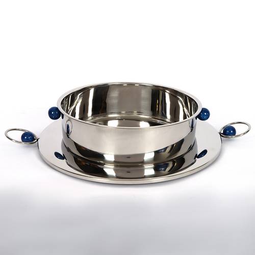 Multi-purpose stainless steel dessert serving plates, two pieces, from the Fadha collection, size 35*35*10 cm