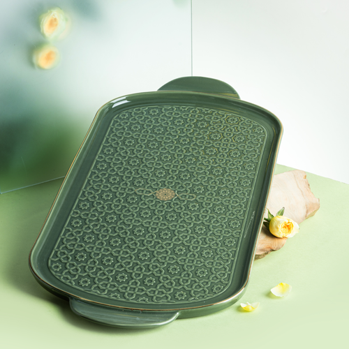Serving Tray Rosette - Green