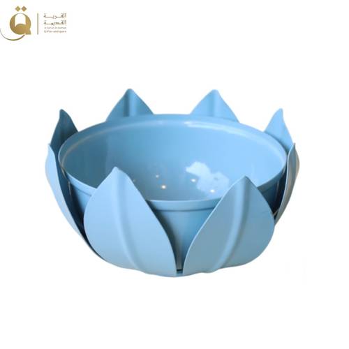 زبدية تقديم لوتس كبير - أزرق